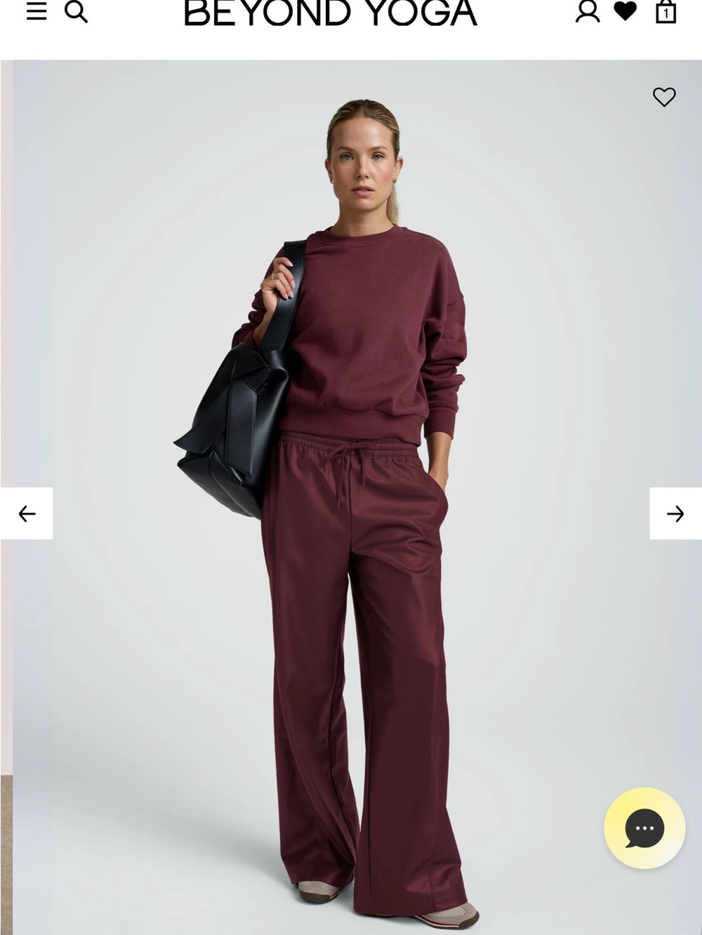 NWT Beyond Yoga Wide-Leg Lounge Pants in Burgundy